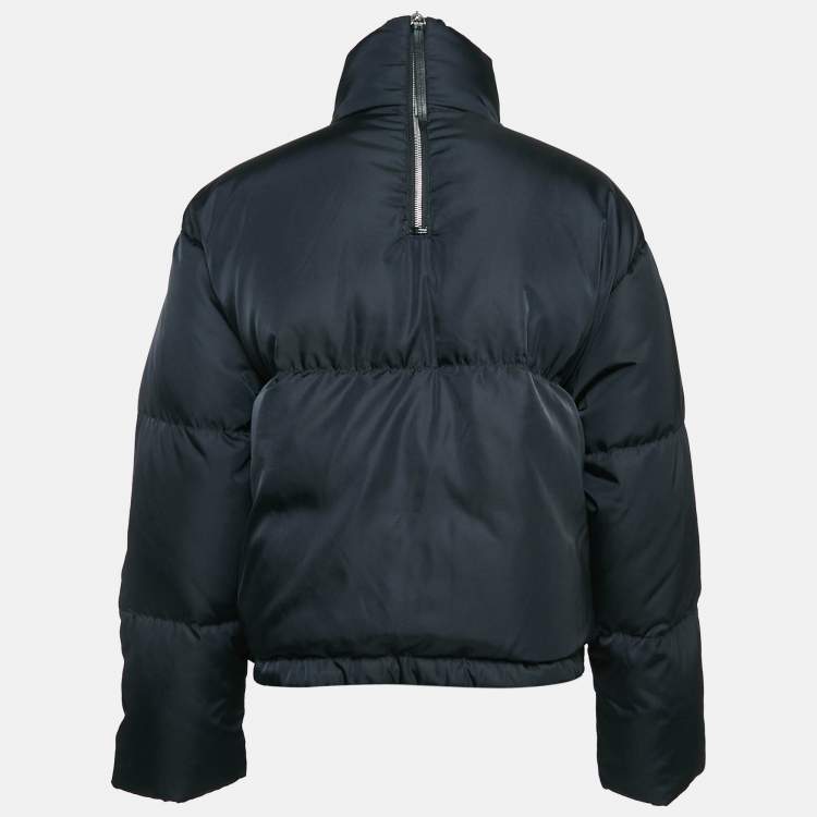 Pre Owned Prada Black Nylon Short Etiquette Puffer Down Jacket S