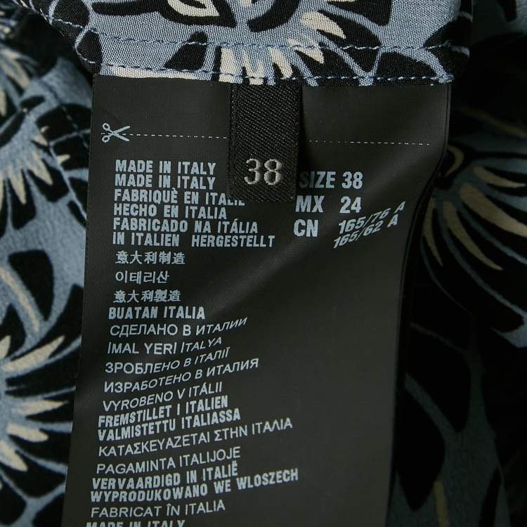 Pre Owned Prada Blue Floral Print Silk Ruffled Sleeveless Short Dress S