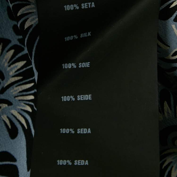 Pre Owned Prada Blue Floral Print Silk Ruffled Sleeveless Short Dress S