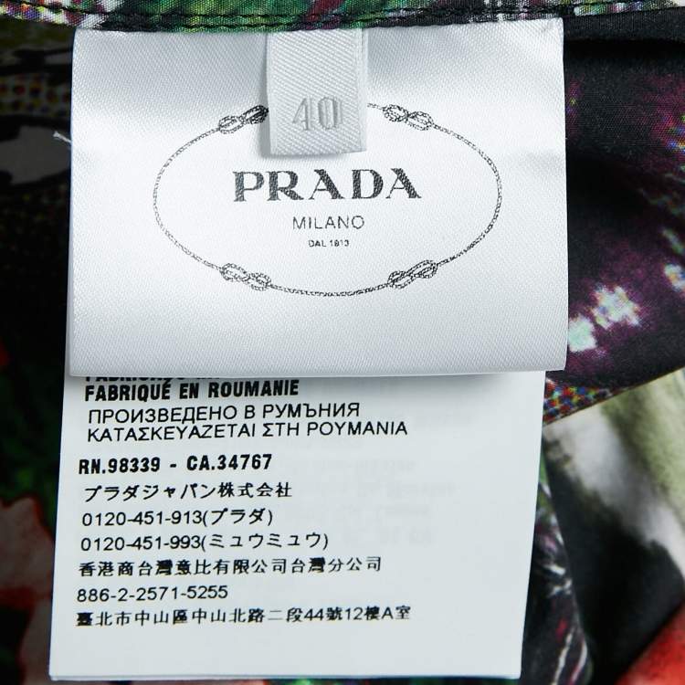 Pre Owned Prada Multicolor Graphic Print Oversize Button Front Shirt S