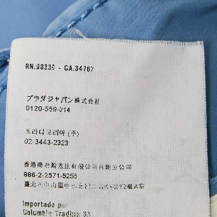 Pre Owned Prada Blue Cotton Blend Trousers M
