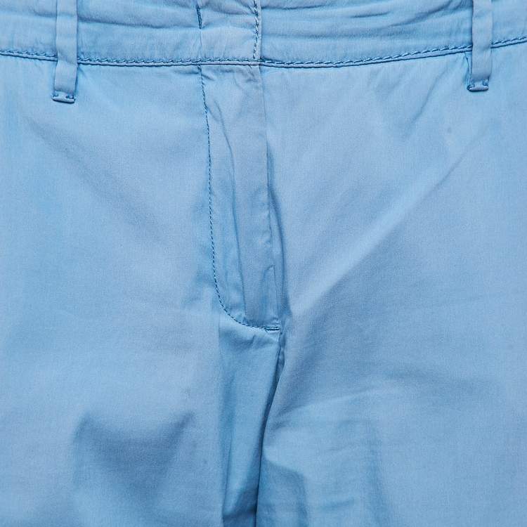 Pre Owned Prada Blue Cotton Blend Trousers M