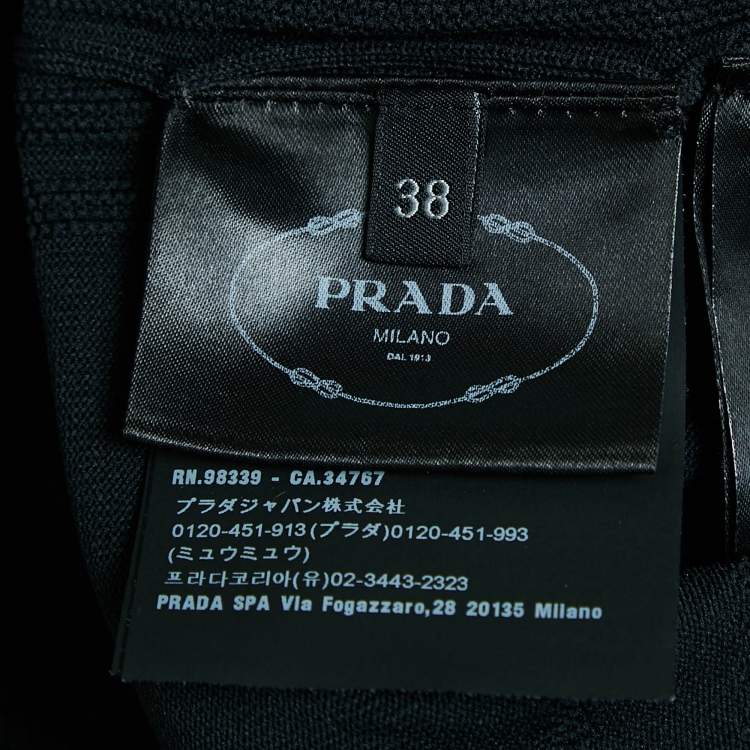 Pre Owned Prada Black Tech Stretch Nylon Sleeveless Crop Top S