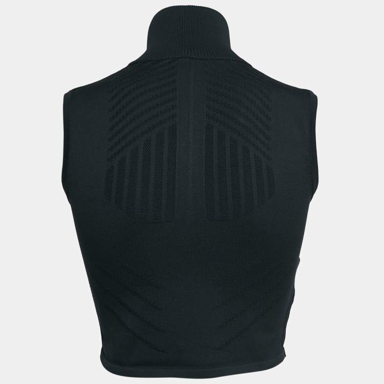 Pre Owned Prada Black Tech Stretch Nylon Sleeveless Crop Top S