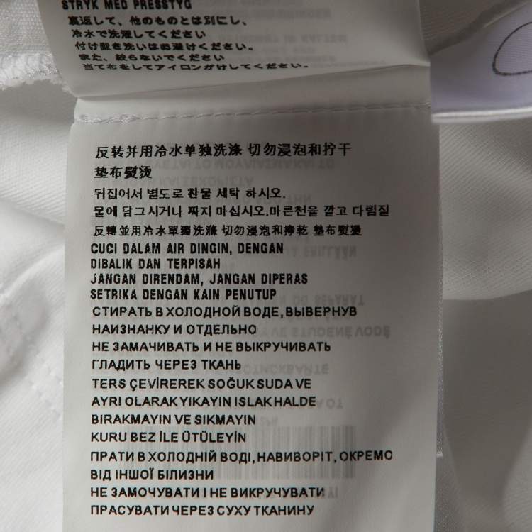 Pre Owned Prada White 3D Logo Interlock Cotton Crew Neck T-Shirt L