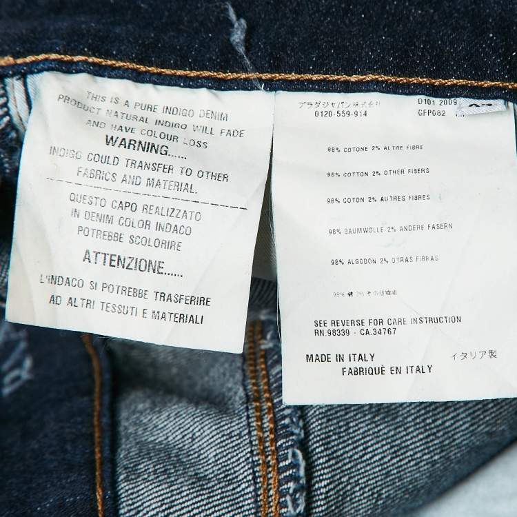مملوكة مسبقًا Prada Blue Denim Contour Fit Jeans M Waist 27"
