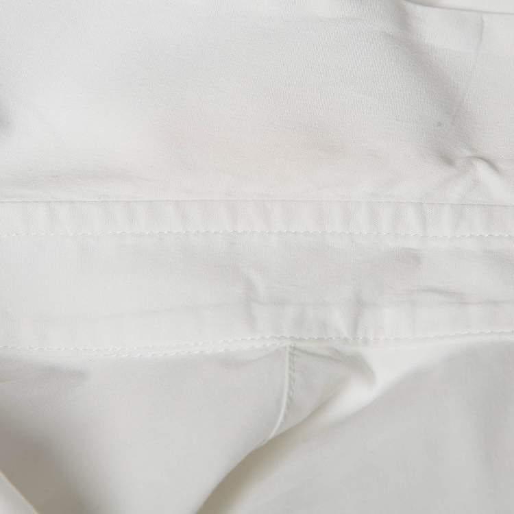 Pre Owned Prada White Stretch Cotton Full Sleeve Shirt S