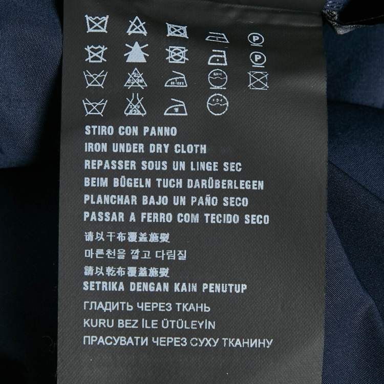 Pre Owned Prada Navy Blue Poplin Short Sleeve Shirt M