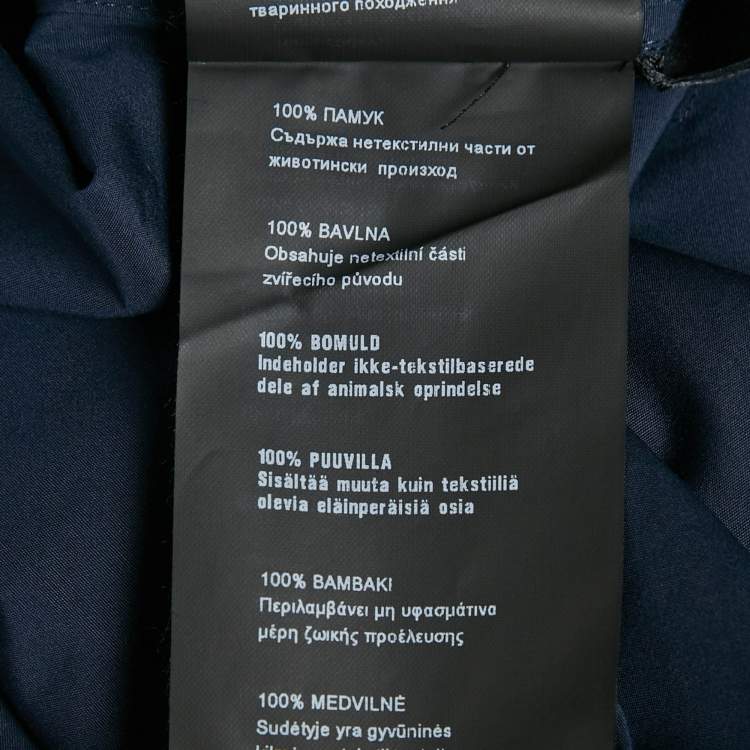 Pre Owned Prada Navy Blue Poplin Short Sleeve Shirt M