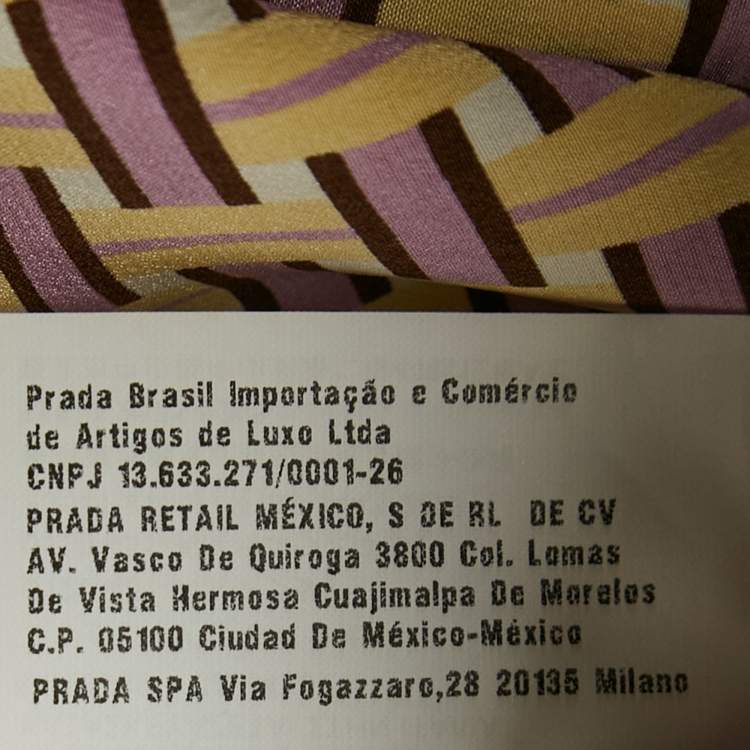 Pre Owned Prada Yellow/Lavender Abstarct Print Silk Long Sleeve Shirt M