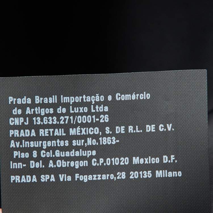Pre Owned Prada Black Wool Zip-Up Oversized Jacket L