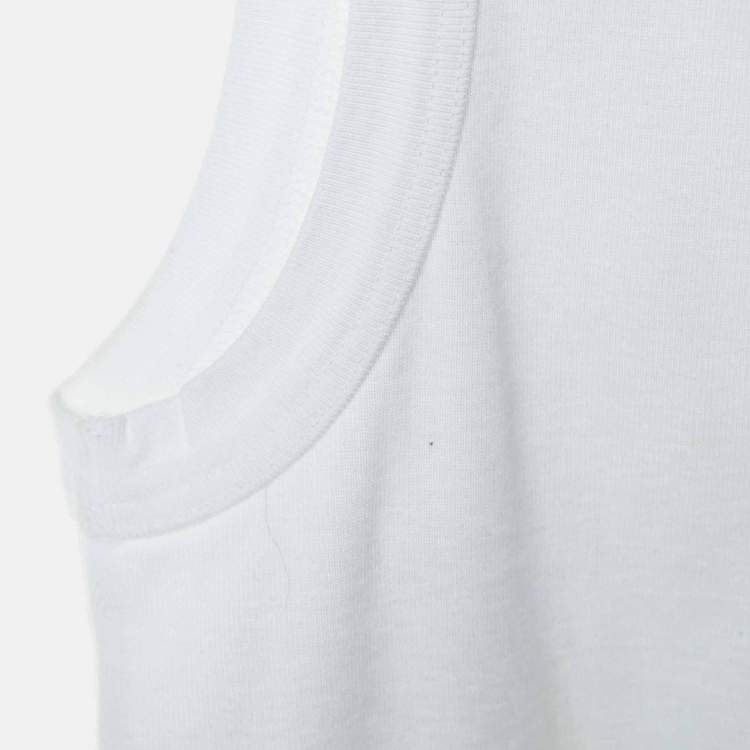 Pre Owned Prada White Cotton Knit Tank Top M