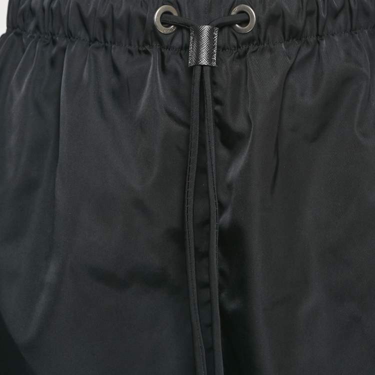 Pre Owned Prada Black Re-Nylon Drawstring Shorts M