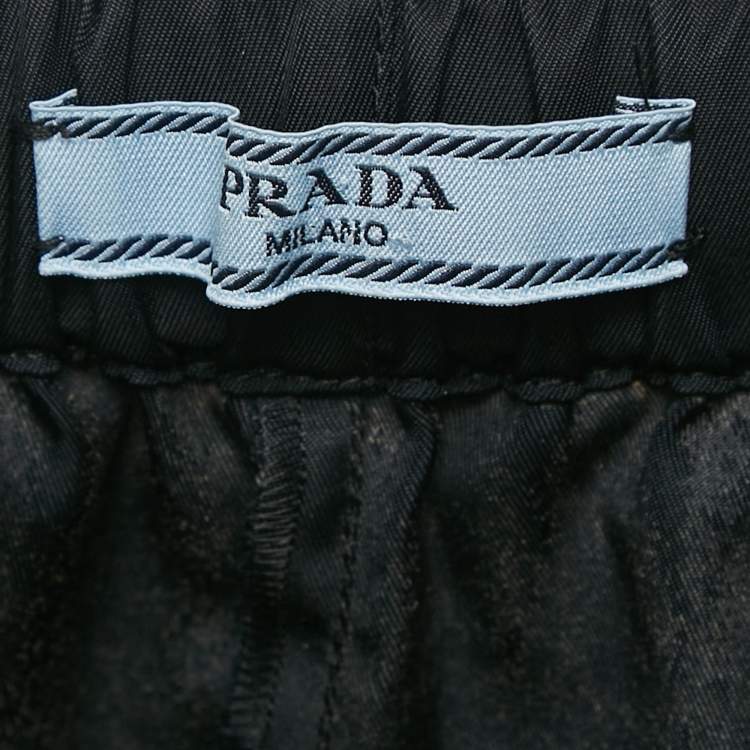 Pre Owned Prada Black Re-Nylon Drawstring Shorts M