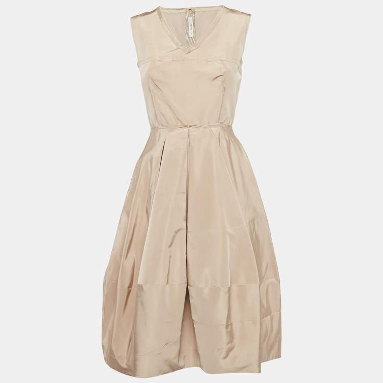 Pre Owned Prada Pink Silk Blend Pleated Short Dress S