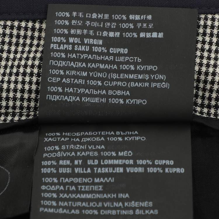 Pre Owned Prada White/Black Checkered Virgin Wool Trouser M