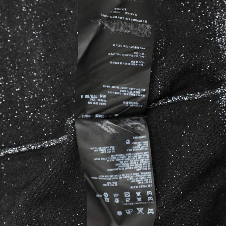 Pre Owned Prada Silver Shimmering Lurex Fabric Cardigan M