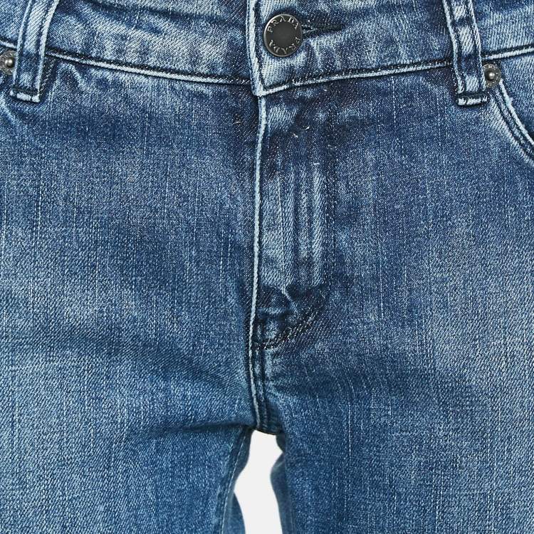 Pre Owned Prada Blue Washed Denim Contour Fit Jeans M Waist 27"