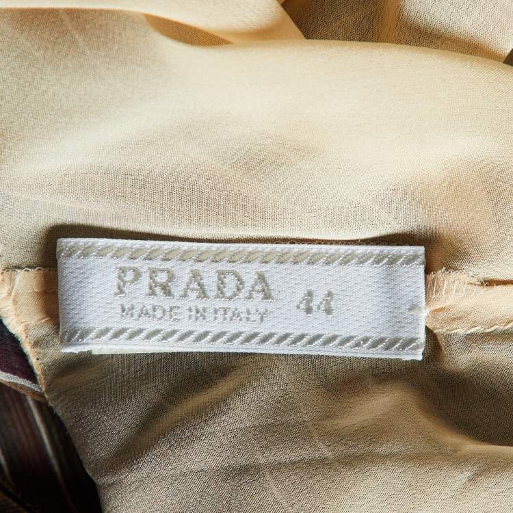 Pre Owned Prada Purple Stripe Silk Strappy Top M