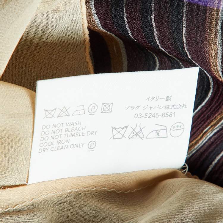 Pre Owned Prada Purple Stripe Silk Strappy Top M