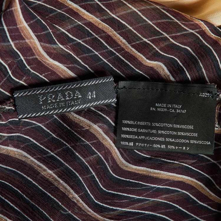 Pre Owned Prada Purple Stripe Silk Strappy Top M