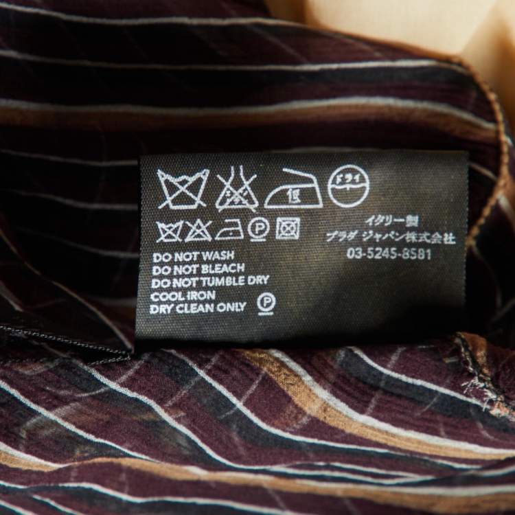 Pre Owned Prada Purple Stripe Silk Strappy Top M