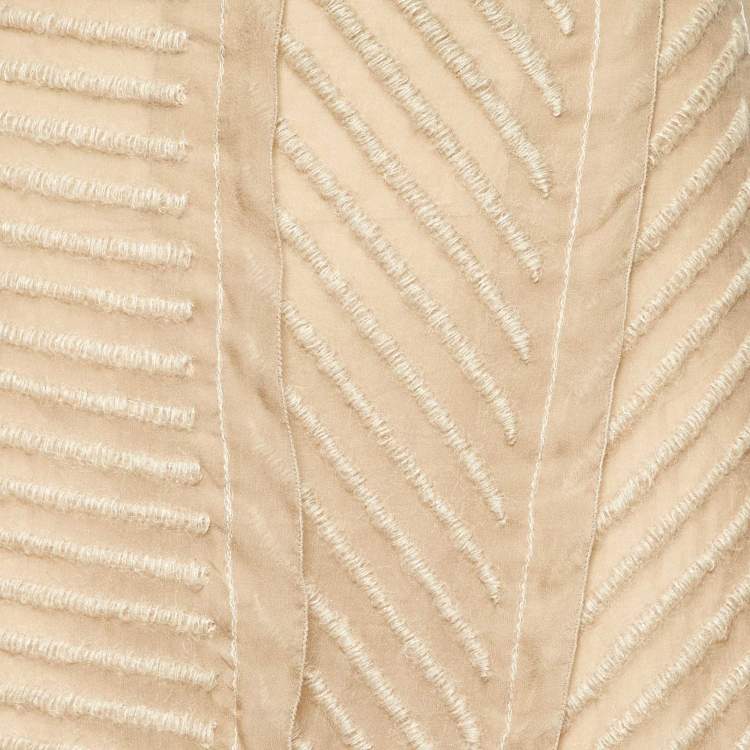 Pre Owned Prada Beige Embroidered Chiffon Midi Skirt M