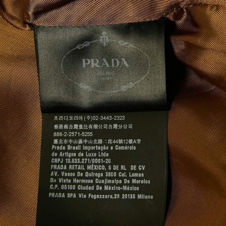 Pre Owned Prada Mustard Yellow Leather and Fur Paneled Jacket S