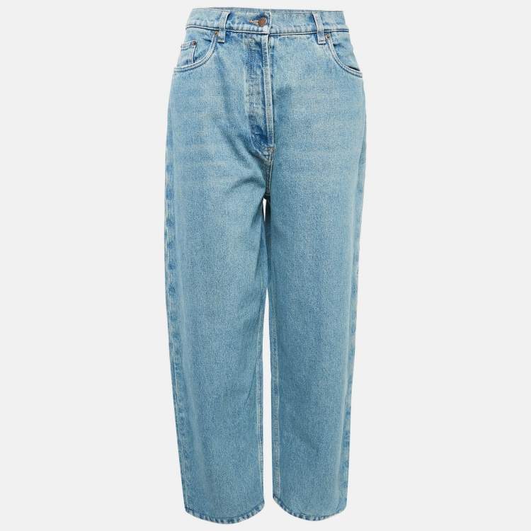 مملوكة مسبقًا Prada Blue Denim High-Rise Loose Fit Jeans M Waist 28"