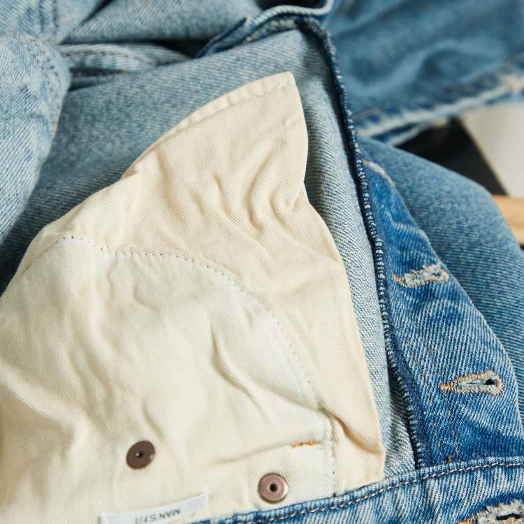 مملوكة مسبقًا Prada Blue Denim High-Rise Loose Fit Jeans M Waist 28"