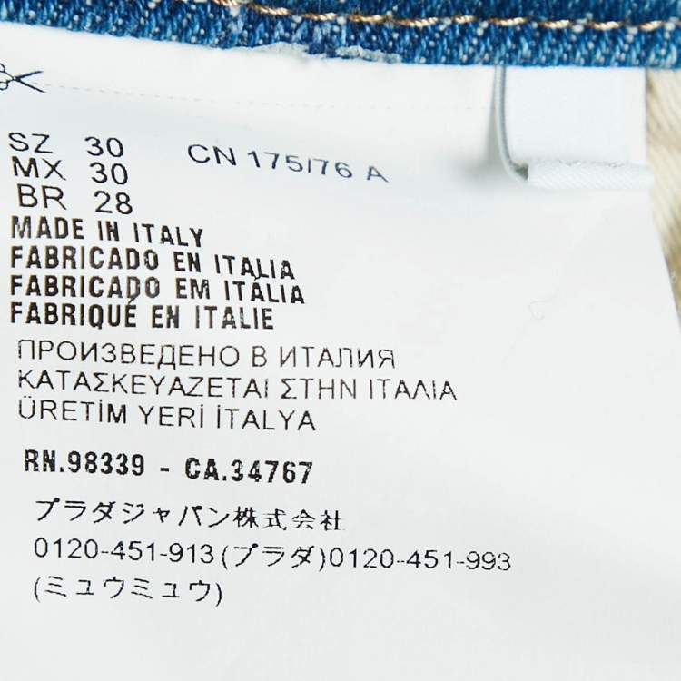 مملوكة مسبقًا Prada Blue Denim High-Rise Loose Fit Jeans M Waist 28"