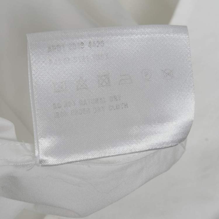 Pre Owned Prada White Poplin Cut-Out Detail Button Front Shirt L