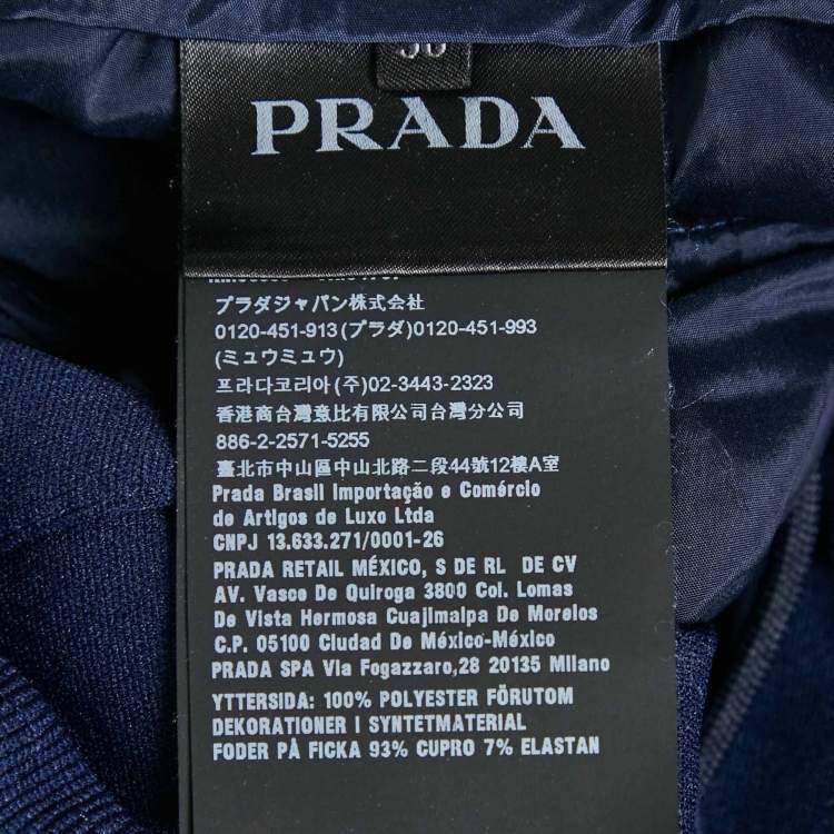 Pre Owned Prada Navy Blue Side Stripe Stretch Knit Jogger S