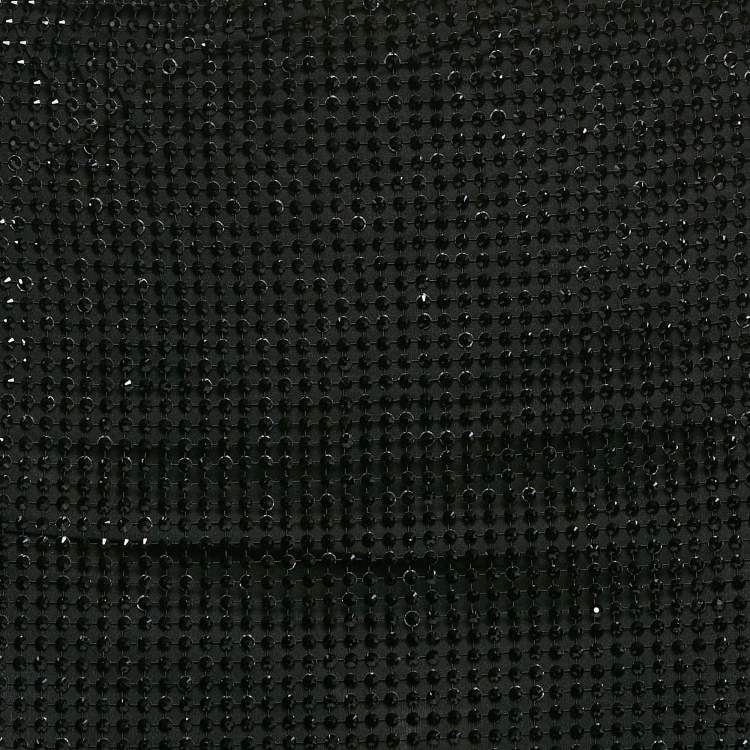 مملوكة مسبقًا Prada Black Rhinestone Mesh Mini Skirt S