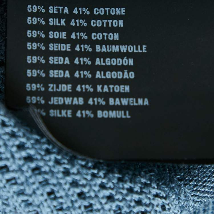 Pre Owned  Prada Blue Silk and Cotton Crew Neck Sweater S
