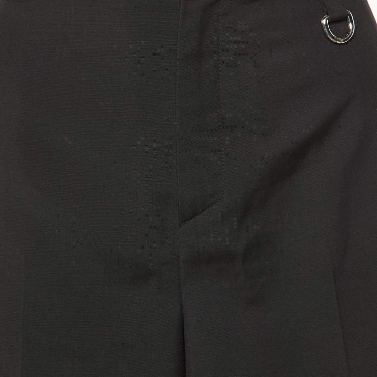 Pre Owned Prada Black Wool Pocket Detail Cargo Shorts M