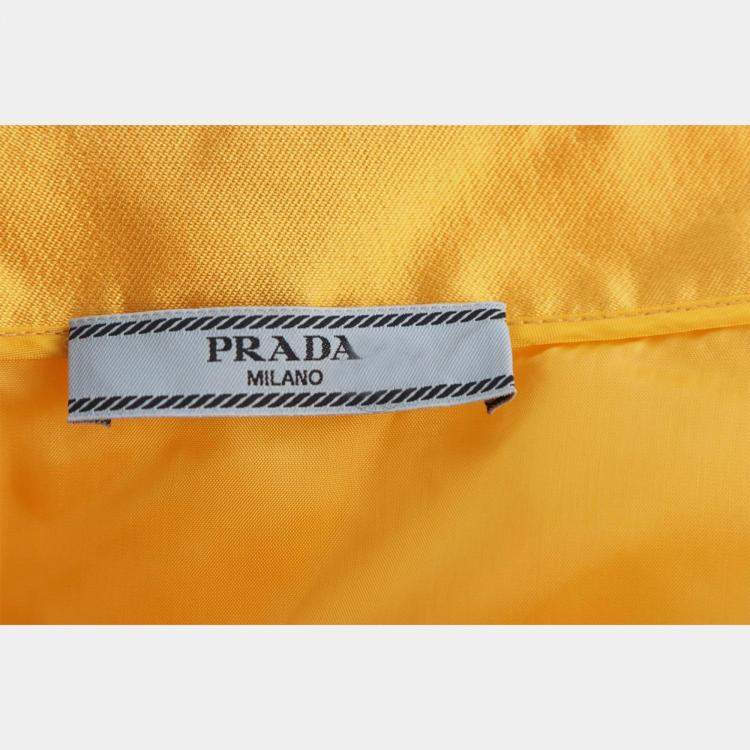 مملوكة مسبقًا Prada Yellow Silk, Wool Belted Mini Skirt IT Women 36