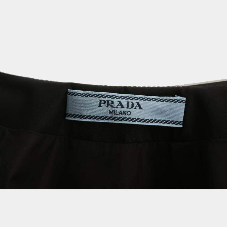 Pre Owned Prada Black Polyamide Re-Nylon Logo-Plaque Mini Dress IT Women 36