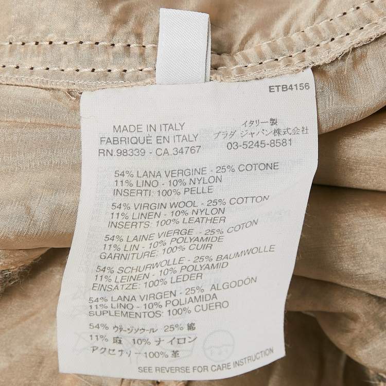 Pre Owned Prada Beige Tweed Skirt Suit S