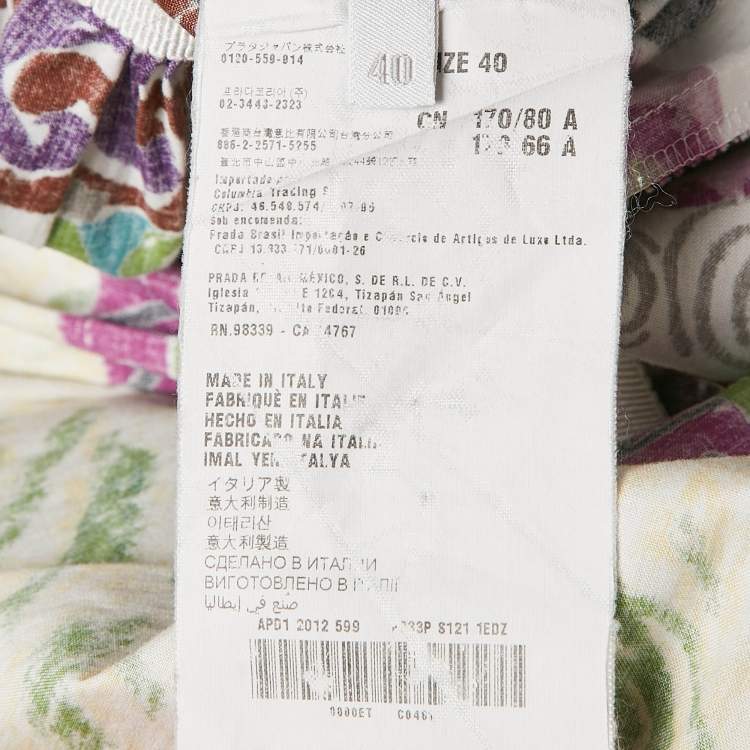 Pre Owned Prada Multicolor Printed Cotton Mini Dress S