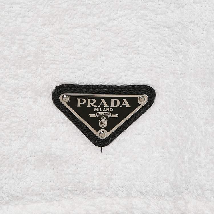 Pre Owned Prada White Cotton Terry Shorts XL