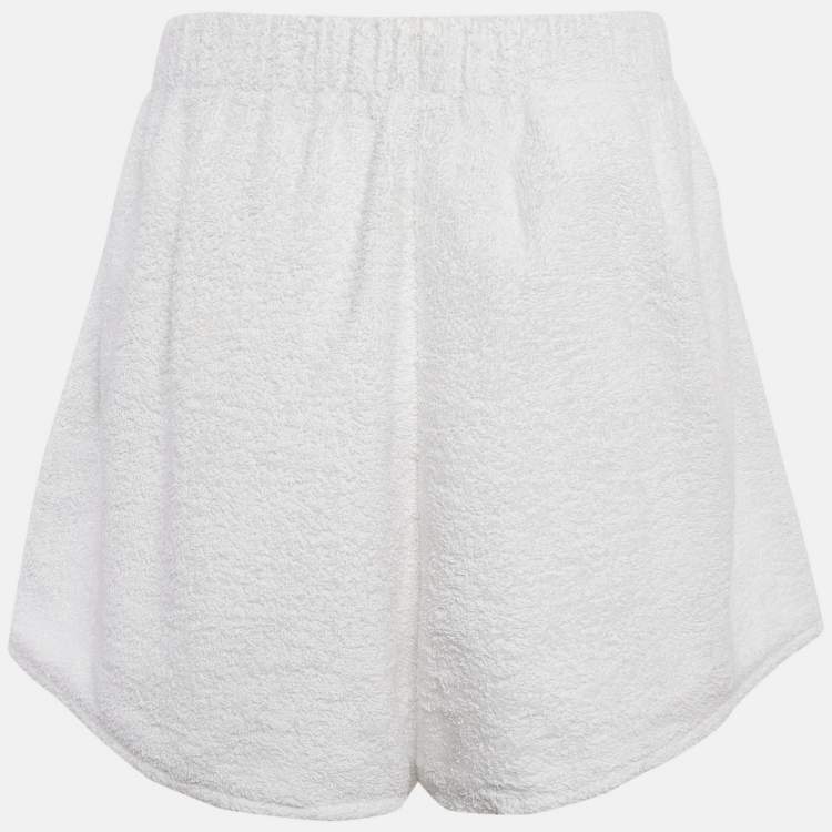 Pre Owned Prada White Cotton Terry Shorts XL