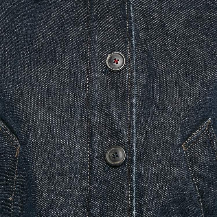 Pre Owned Prada Blue Denim Zip-Up Jacket S