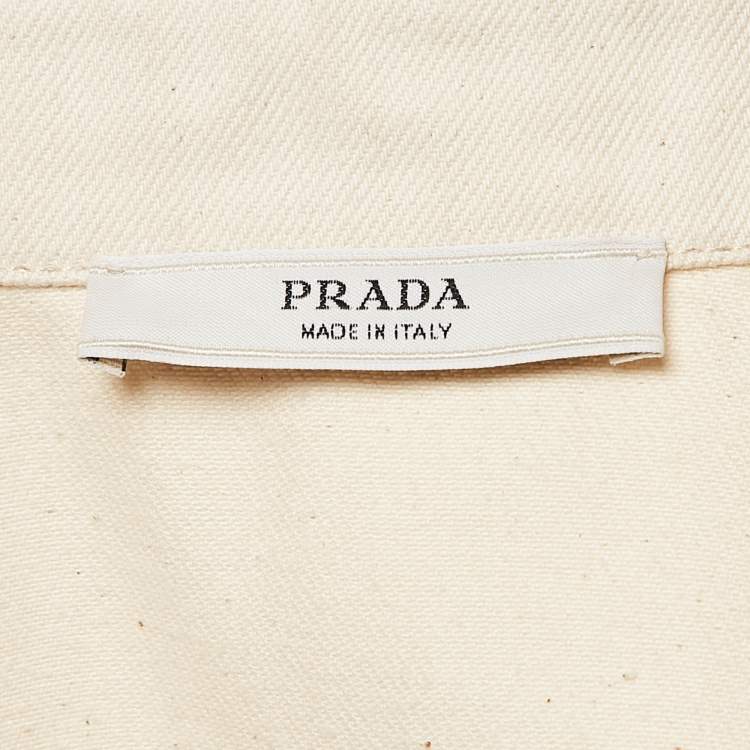 Pre Owned Prada Beige Denim Button Front Oversized Shirt L