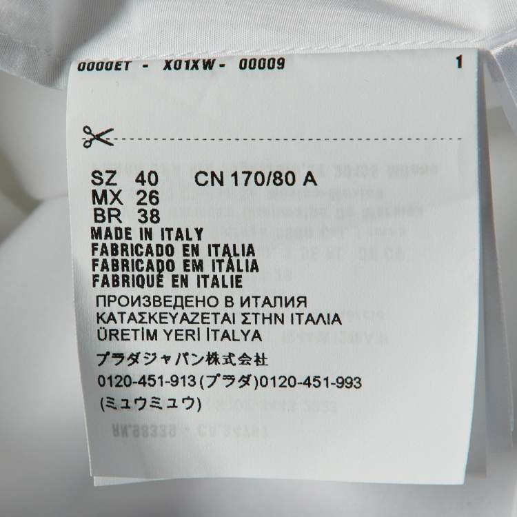 مملوكة مسبقًا Prada White Cotton Triangle Logo Detail Sleeveless Top S