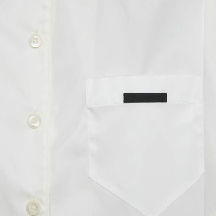 Pre Owned Prada Off-White Re-Nylon Button Front Shirt S