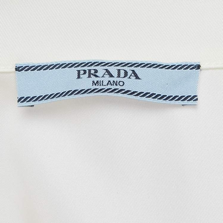 Pre Owned Prada Off-White Re-Nylon Button Front Shirt S
