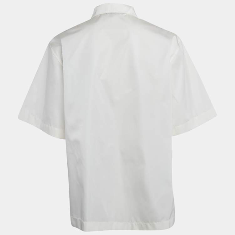 Pre Owned Prada Off-White Re-Nylon Button Front Shirt S