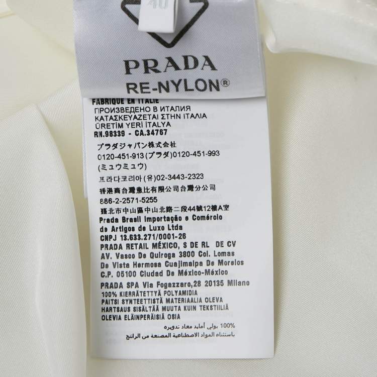 Pre Owned Prada Off-White Re-Nylon Button Front Shirt S