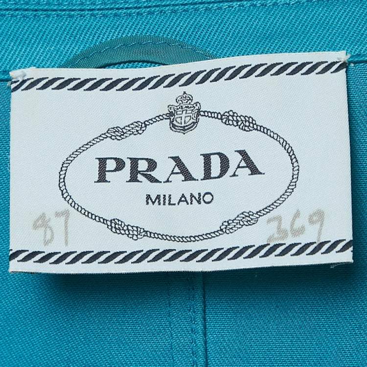 Pre Owned Prada Blue Gabardine Cotton Single Breasted Blazer M